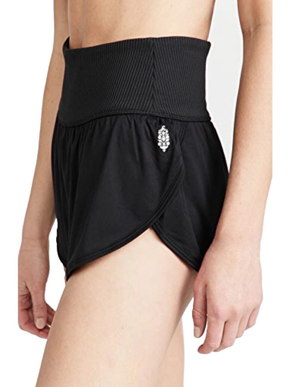 FREE PEOPLE FP Movement Game Time Shorts Black Athletic Thick Waist Band Smal